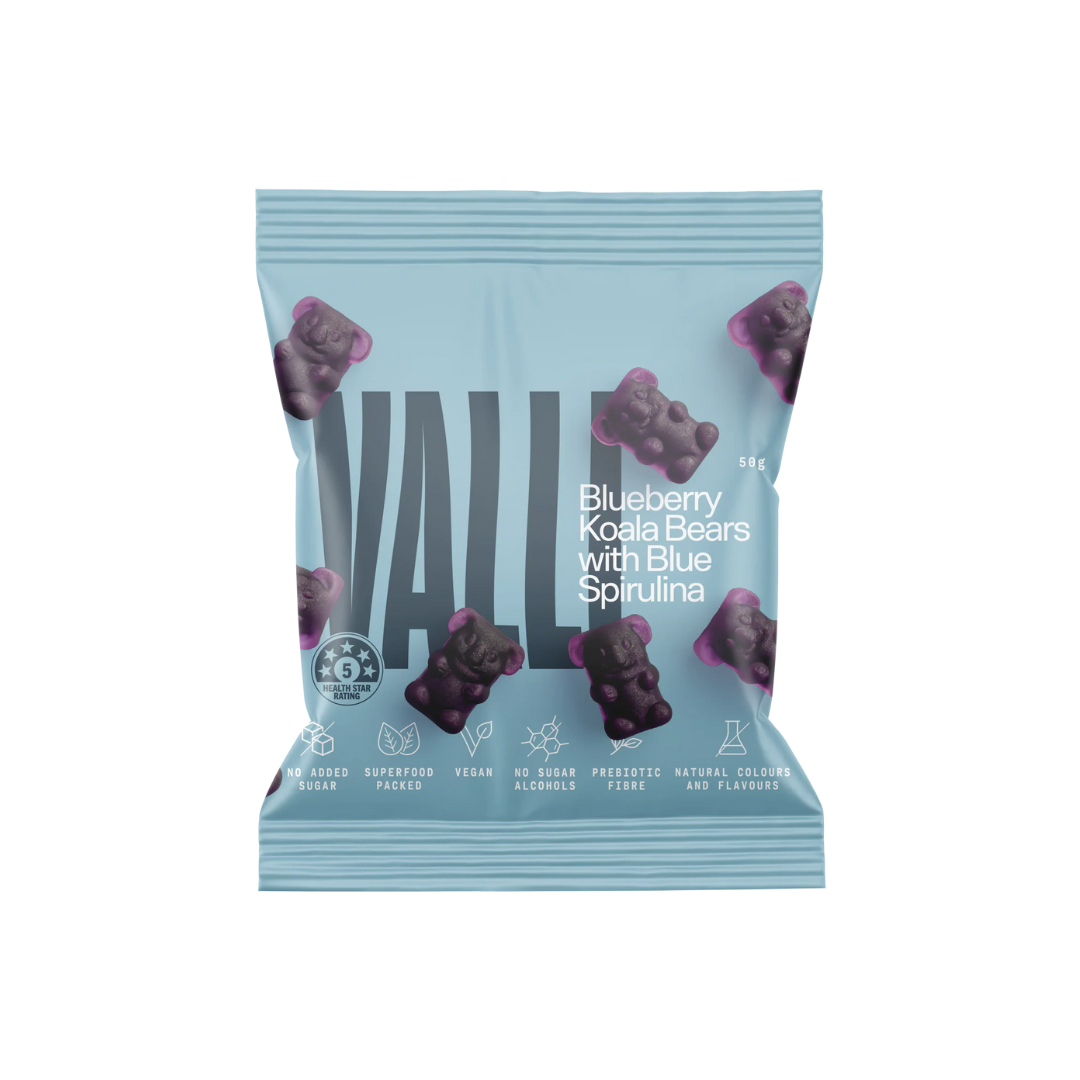 Valli Snacks Blueberry Koala Bears with Blue Spirulina | 50g