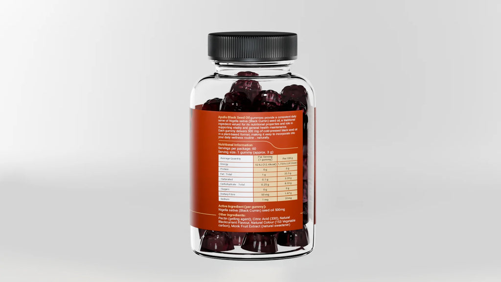 Apollo Black Seed Oil Gummies 60p/jar