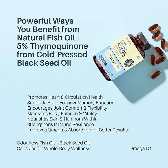 Hab Shifa OmegaTQ - Benefits of Natural Fish Oil & Black Seed Oil