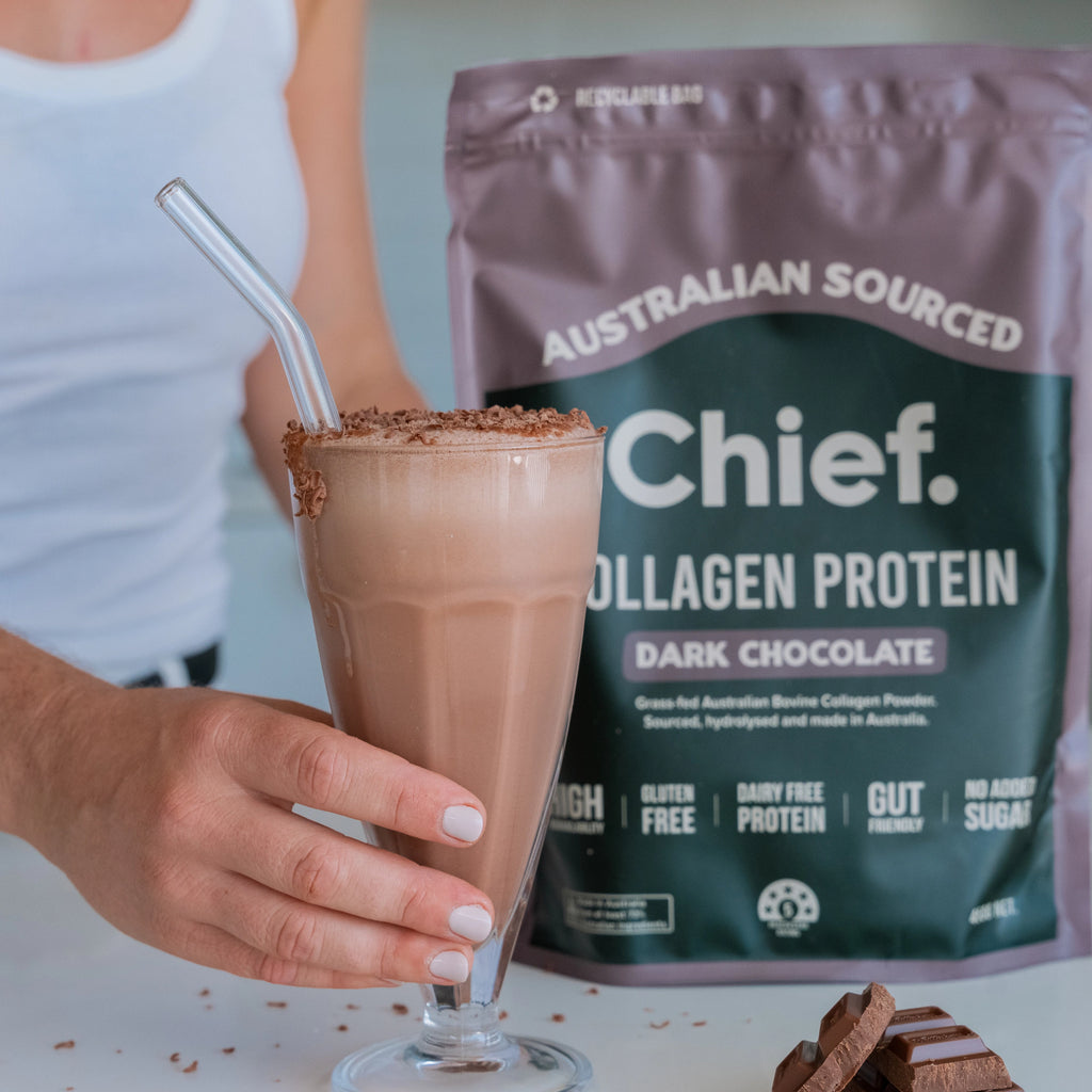 Chief Grass-fed Collagen Protein Powder 450g - Dark Chocolate