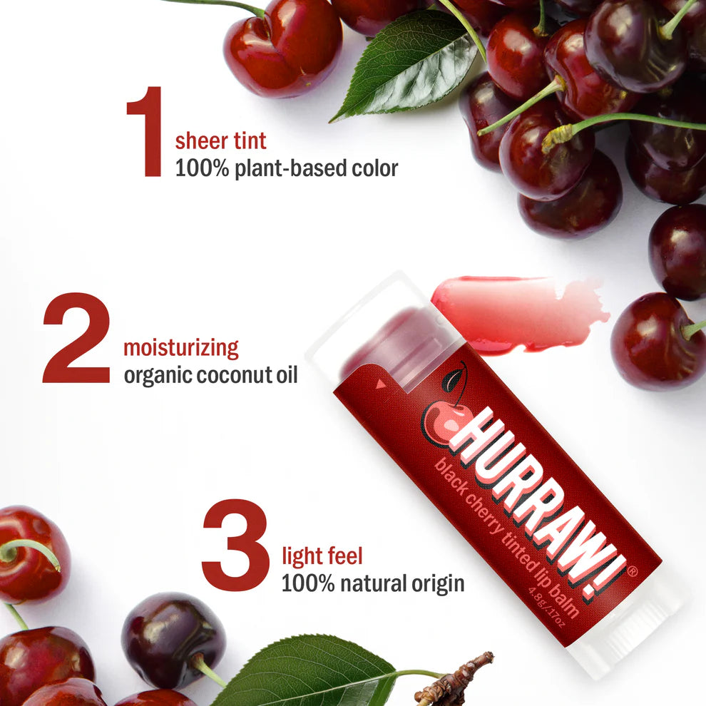 Hurraw Black Cherry Tinted Lip Balm