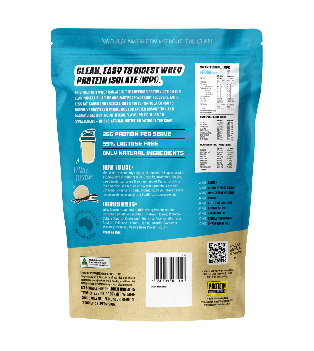 Protein Supplies Australia WPI 500g - Vanilla