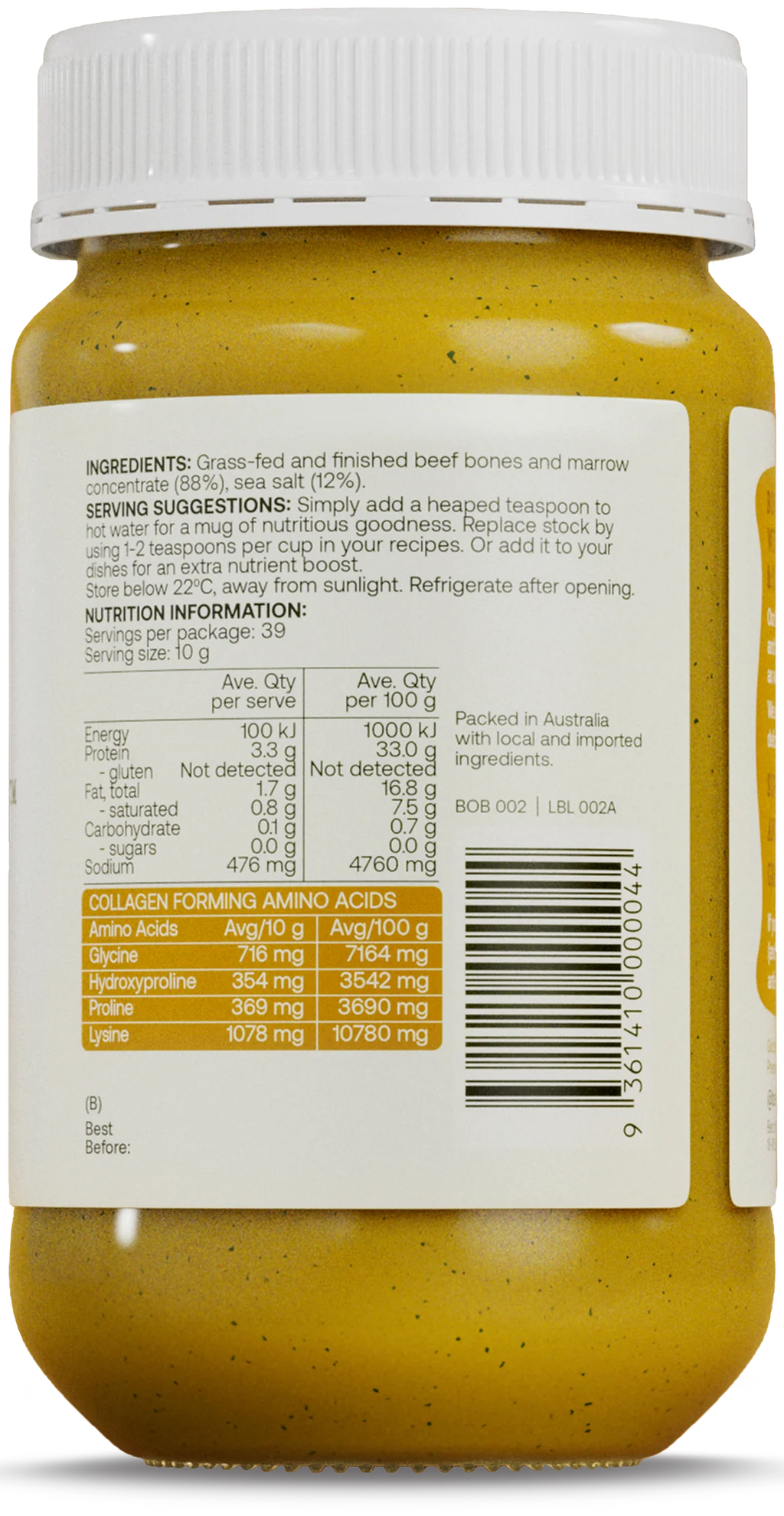 Best Of The Bone Broth Concentrate Organic Turmeric Ginger & Pepper 390g