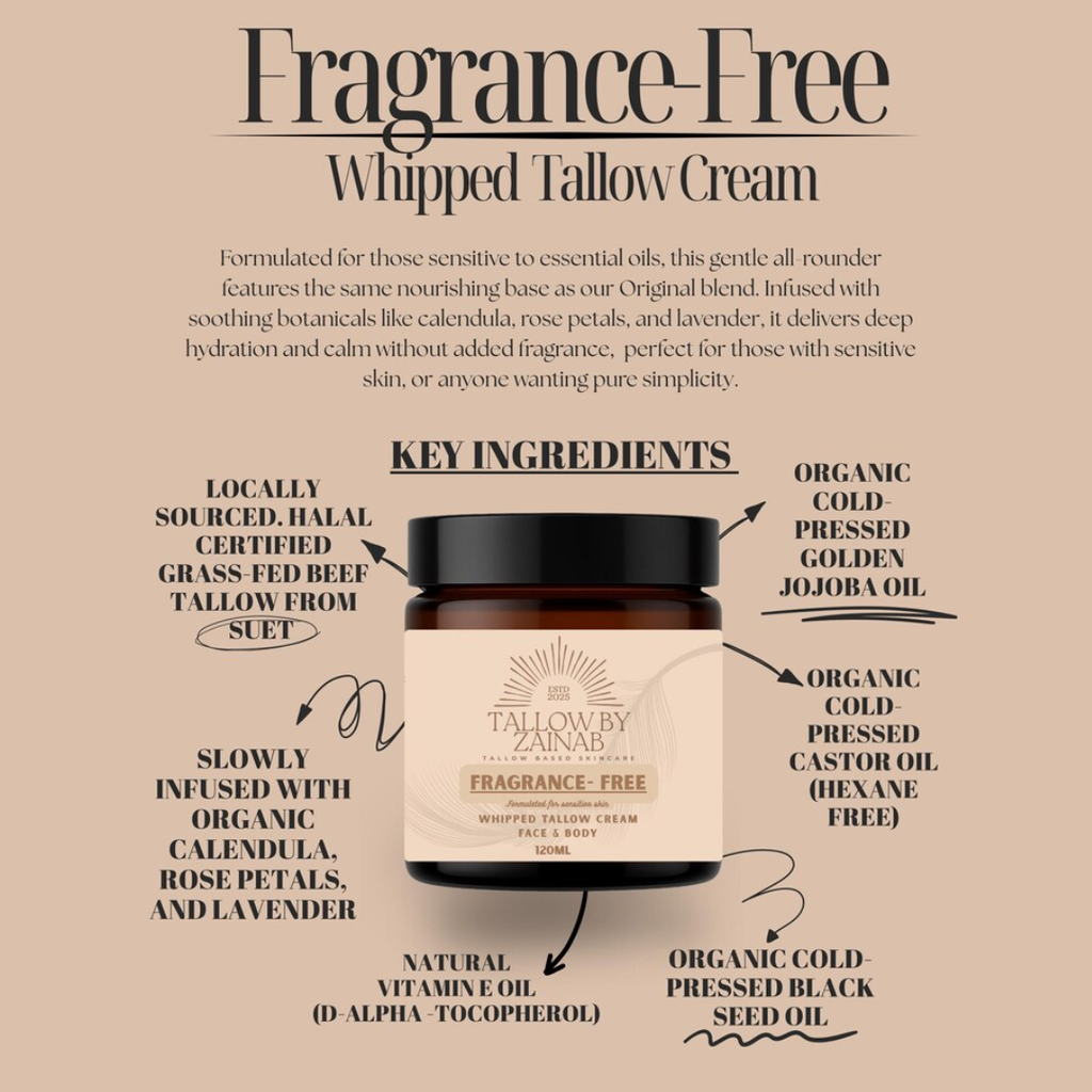 Tallow By Zainab Fragrance Free Whipped Tallow Cream - 50ml