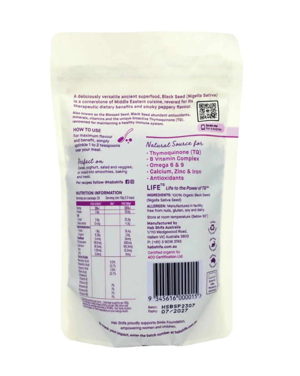 Hab Shifa Organic Black Seed Pack